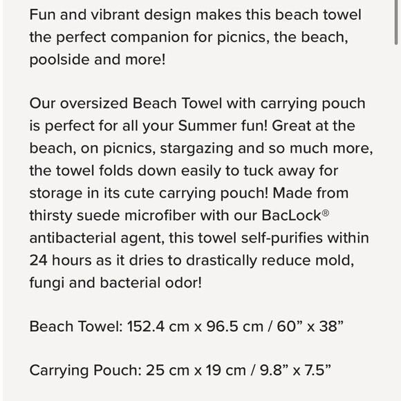 Norwex Beach Towel Aloha limited edition NWT - Picture 3 of 6